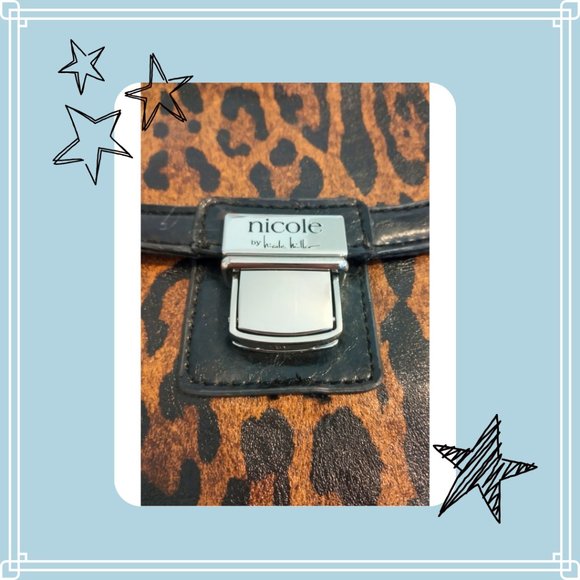 Nicole by Nicole Miller Jaguar Print Shoulder Bag Purse Faux Leather with Strap - Picture 3 of 13